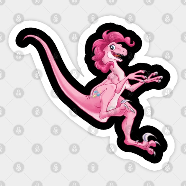 My Little Raptor - Pinkie Pie Sticker by CherryGarcia